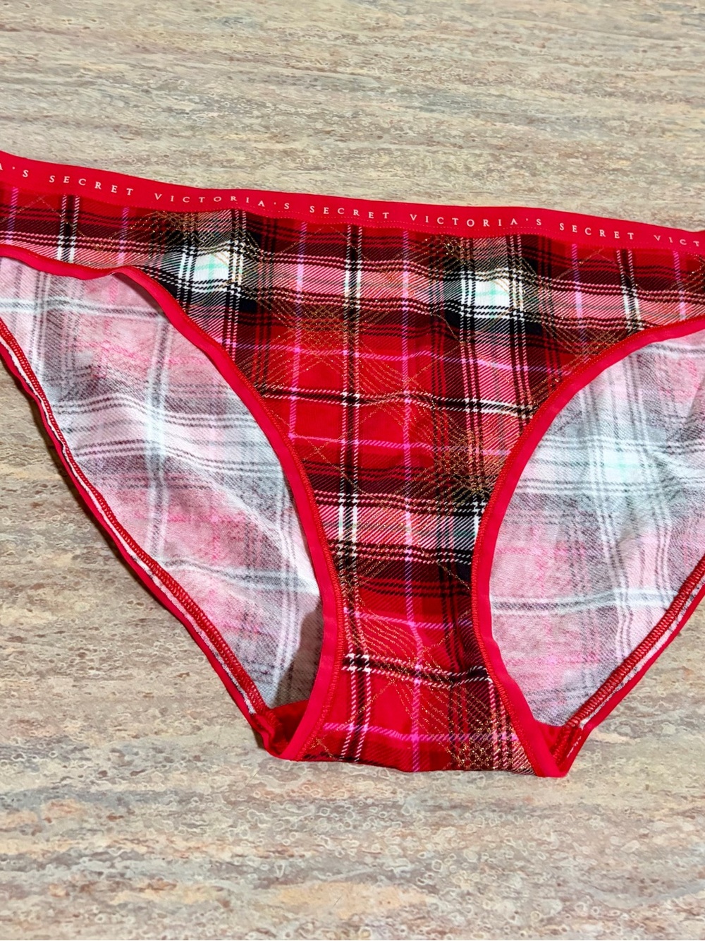 NWT Victoria’s Secret Plaid Bikini Panty